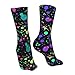 SLNFDKND Glow In Dark Splatter Neon Socks For Men Women Casual Sport Sock Fashion Tube Stockings