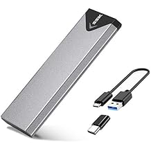 SSK Aluminum USB 3.2 Gen 1 to M.2 SATA NGFF SSD Enclosure Adapter, External SATA Based M.2 Solid State Drive Enclosure Reader for M.2 SATA SSD only