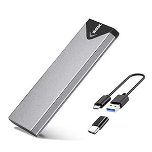 SSK Aluminium USB 3.1 tot M.2 NGFF SSD-behuizing adapter, externe SATA gebaseerde M.2 solid-state harde schijf behuizing…
