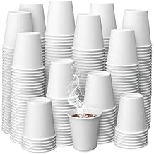 Prestee 500 Pack 3 oz Paper Coffee Cups - Hot Drinking Cups for Coffee, Tea, Snacks or Mouthwash
