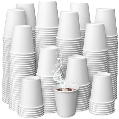 Prestee 500 Pack 3 oz Paper Coffee Cups - Hot Drinking Cups for Coffee, Tea, Snacks or Mouthwash