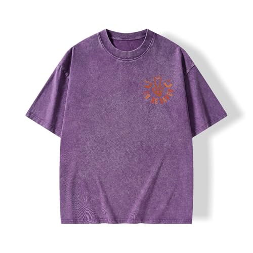 Graphic Tees Fall Halloween Novelty Women Men Cotton Oversized Letter Element Christian Washed T-Shirt2