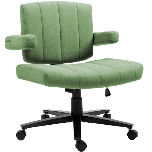 Vigosit Criss Cross Wheeled Chair - Adaptable Comfort for Every Need, High-Backed, with Adjustable Wide Armrests, Anti-Skid Fabric Upholstery, and a Sleek Modern Aesthetic for Home Office Use