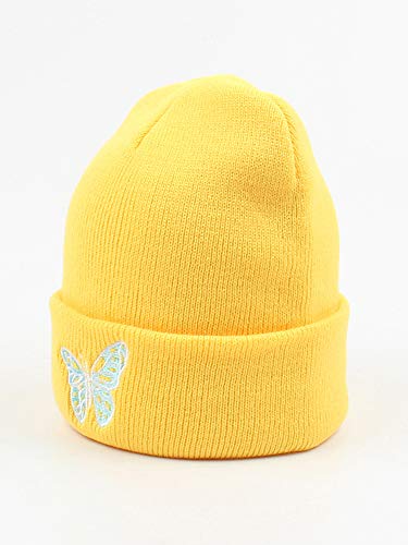 pedkit Homens mulheres gorros de malha de inverno borboleta bordado quente confortável chapéu casual
