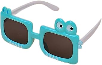 نظارات شمسية للأطفال - تصميم ديناصور مرح مع فريم مربع، للأولاد والبنات، رائعة للسفر والتقاط اللحظات الممتعة في ظلال كاندي الملونة