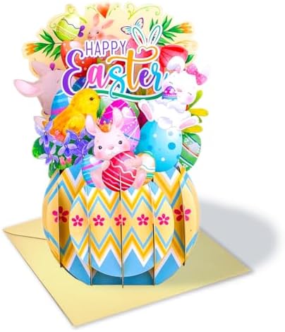 Amazon.com : HEYINSHEN 3D Easter Pop Up Card Happy Easter Greeting ...