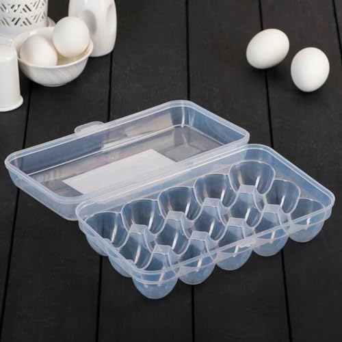 Kit 2 Forma para Guardar Ovo na Geladeira Porta 30 Ovos Com Tampa Bandeja Cartela para Empilhar Orga