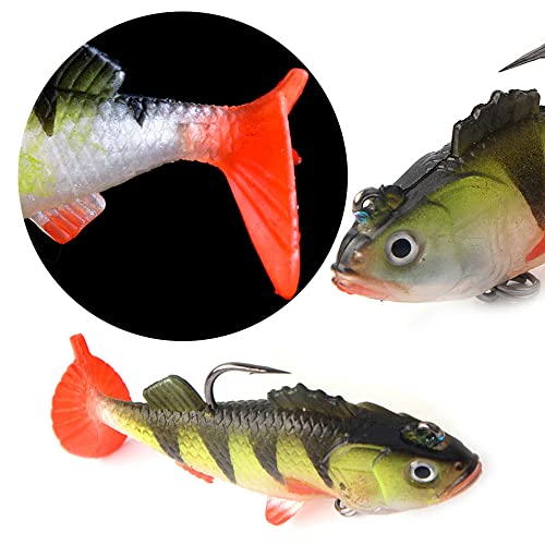 WHPromLang 4Pcs Pike Fishing Lures Baits Soft for Bass Trout Freshwater Saltwater Tackle Green/Black - Image 4