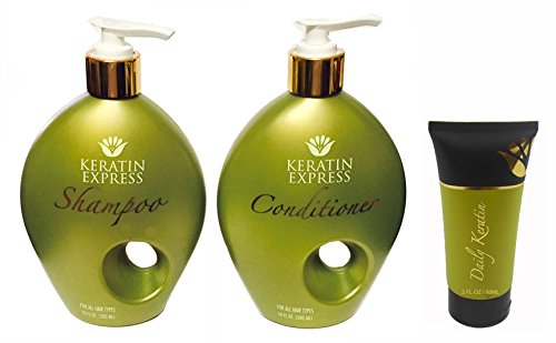 Keratin Express Trio! Shampoo 10 oz, Conditioner 10 oz, Daily Keratin 3 oz