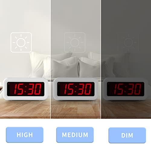 KWANWA Cordless Digital LED Alarm Clock With Big 1.2'' LED Time Display,AA Battery Operated Only,Can Be Placed Anywhere Without A Cumbersome Cord,White Colour