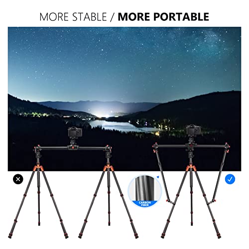 Neewer Camera Slider Support Arm Stabilizer, 2-Pack Carbon Fiber Adjustable Tripod Stability Arm For Increasing Stability, Extendable Poles For Camera Video Slider With (2)C Clamps, (4)Ballhead –St33 #TOP4