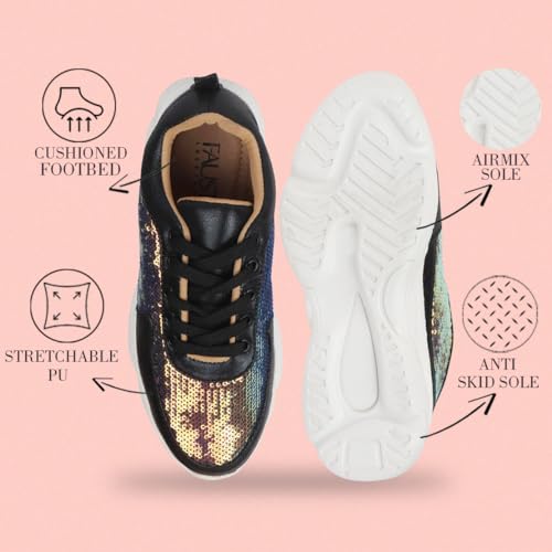 FAUSTO black lace sneakers – image 3