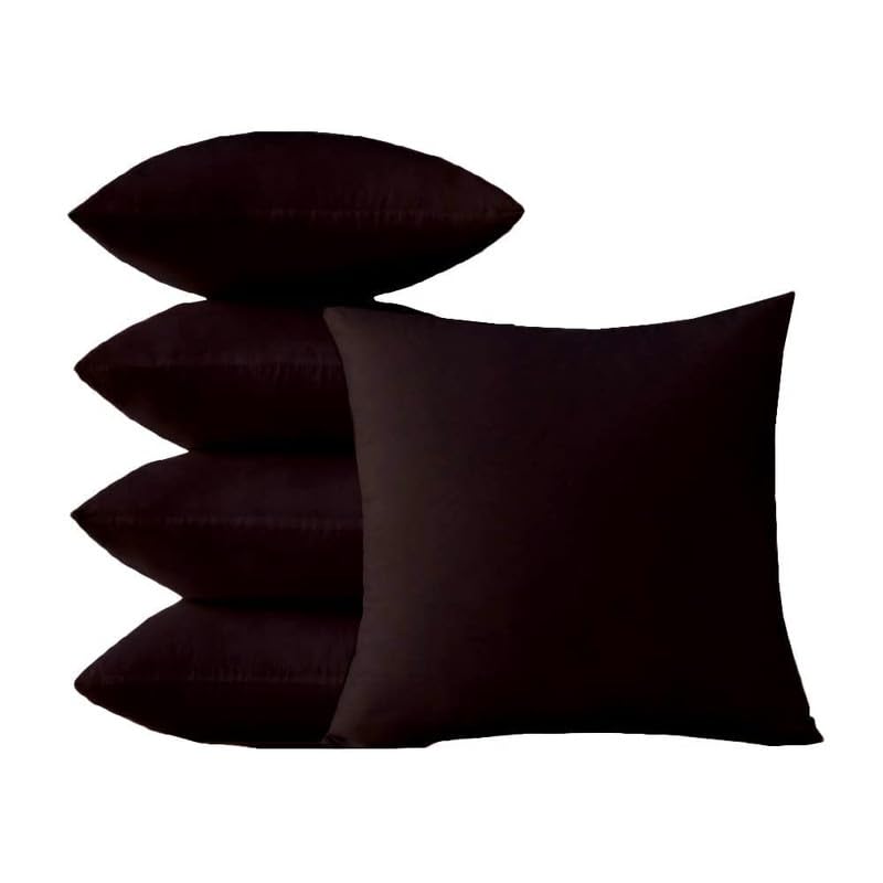 Image of Premium Polyester Fiber Cushion Fillers - Pack of 5 Pcs | 22 x 22 Inches | Chocolate| Cushions, Sofa Pillow, Cushion for Sofa, Cushion for Bed, Decorative Pillow, Pillow for Support