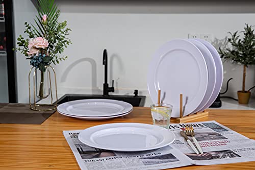 Marjoy Melamine Dinner Plates, 11Inch White Plates Set, Camper Rv Dishes Set For Indoor And Outdoor Use, Break-Resistant, 6Pcs #TOP6