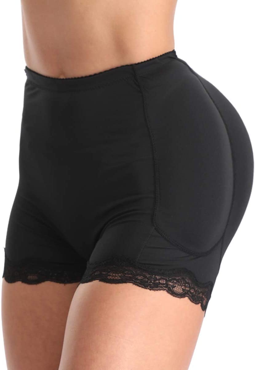 Wysokiej jakości Kobiety Wyściełane majtki Butt Lifter Body Shaper Butt Hip Enhancer Bawełniane 4 Maty, 6xl. Czarny(L)