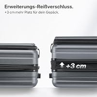 Münicase Reisekoffer M 50 cm, Laptopfach, TSA, Businessgrey – Ansicht 4