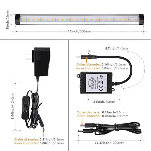 Albrillo Dimmable Remote Control LED Under Cabinet Lighting (6-Bar-Kit, Warm White 3000K)