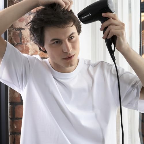 Remington Sèche-cheveux de voyage [Ultra Compact] Compact (1800W, idéal pour les déplacements, Précis, 3 températures/ 2 vitesses, réglage Eco, concentrateur) D5000