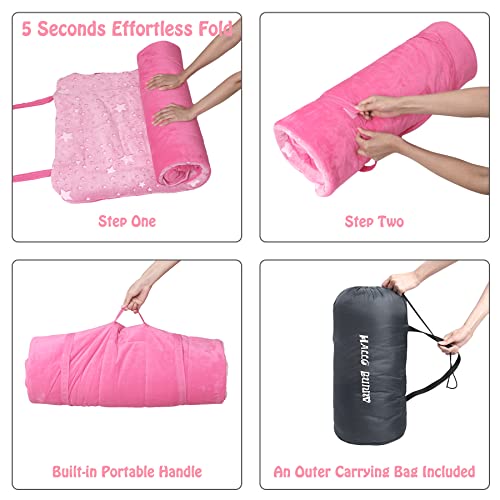 Kids Sleeping Bag for Girls, Glow in The Dark Slumber Bag for Kids with Pillow, Soft Sleeping Bag, Sleeping Bags for Girls Boys Naps and Sleepovers,63" x 29" by hallo bunny - Image 7