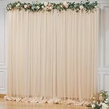 10x10ft Champagne Tulle Backdrop Curtain for Parites, Sheer Backdrop Curtains for Wedding Baby Shower Birthday Party Photo Shoot Decorations