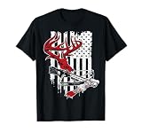 American Flag Archery Bow Hunting - Deer Skull Crossbow T-Shirt