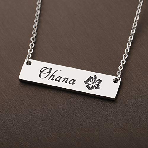 ENSIANTH Ohana Means Family Bracelet Family Member Gift Hawaiian Bracelet Hibiscus Flower Jewelry3