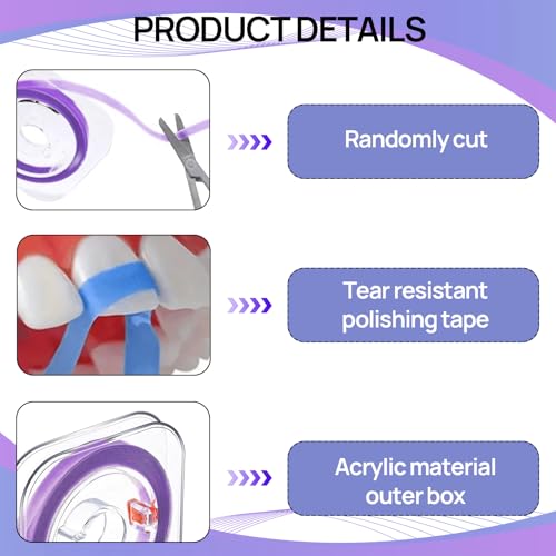 3 Bände Zahn Schleifpapier Zahnschleifpapier,Dental Polierstreifen,zahnseide schleifpapier dünn, Zahnschleifpapier für enge zwischenräume?Zähne Polieren,Schleifwerkzeuge zum Polieren von Zähnen