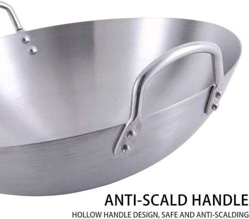 Wok de acero inoxidable con fondo redondo 55 cm miniatura 5