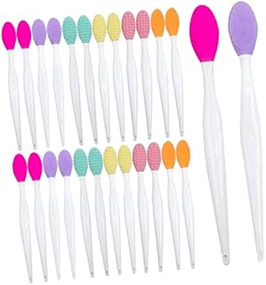 FRCOLOR 30pcs Handle Nose Brush Facial Exfoliator Brush Face Tools Silicone Tool Lip Color Brush Lip Scrubber Tool Lip Cleaning Brush Nose Exfoliator Brushes Lip Scrub Tool Silicone