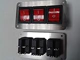 Edelstahlblende Schalterpanel 3x Ein-Aus Schalter max.230V Edelstahlblende matt NEU sehr klein