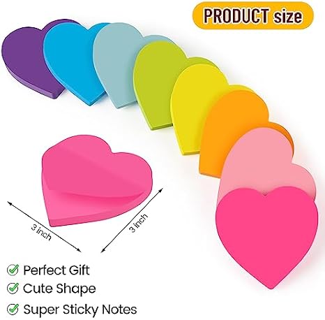 TKTB Heart + POP UP Bright Sticky Notes