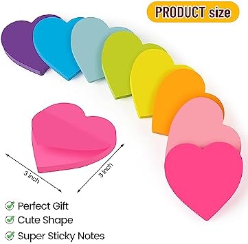 TKTB Heart + POP UP Bright Sticky Notes