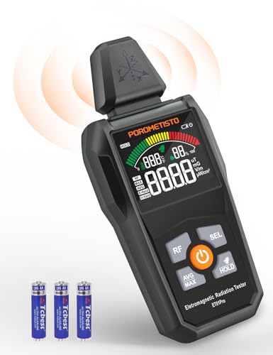 image for POROMETISTO EMF Meter Radiation Detector, ET01Pro EMF Detector, 5-in-1