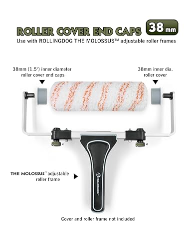 ROLLINGDOG Exclusive End Caps Refill - 1.5\" Core Dia for 18 Inch Paint Roller Frame/Paint Roller Cover with Pin Hole Sized 10mm (Pack of 2) - Thumbnail 2