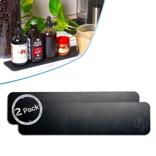 Ternal DripGuards Absorbent Counter Mat 2-Pack | Waterproof, Quick-Dry Coffee Bar Mat for Kitchen, Sink & Drink Station | Non-Slip, Spill-Proof Protector for Water, Oil & Syrup [3 x12in].