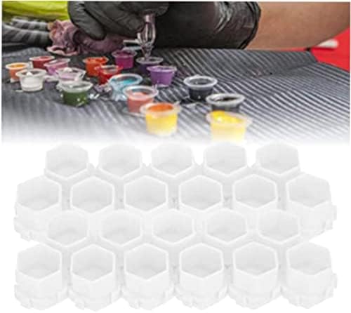 Tattoo Ink Cups Honeycomb Shape - Adjustable Dividers Semi-Permanent Pigment Storage for Permanent Makeup Supplies - Empty Tattoo Pigment Ink Box with Pigment Holder Cups.