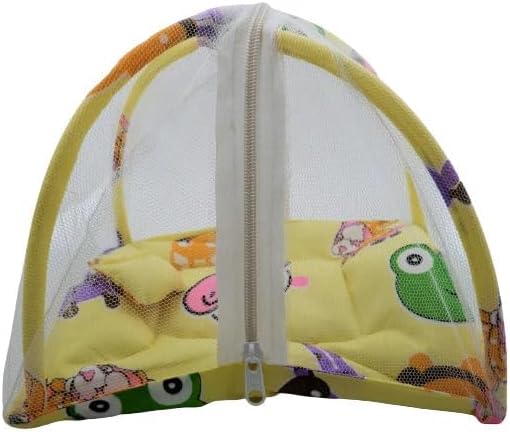 Laddu Gopal Luxury Bed Mosquito Net with Pillow/Machardani for Krishna Ji (Random Color and Design) for 0-4 Number Thakur ji Idol