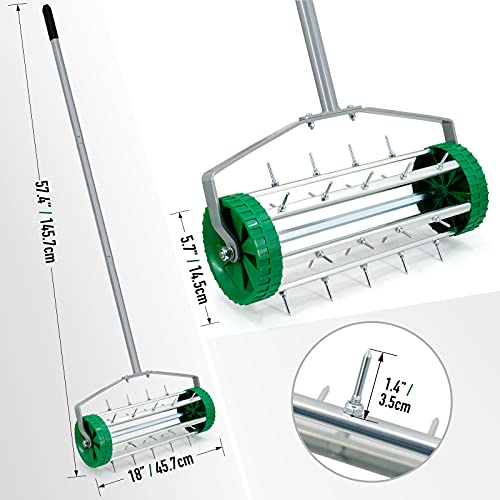 Colwelt Spike Lawn Aerator, Heavy Duty Rolling Lawn Aerator, Garden Yard Rotary Push Lawn Aeration with 49inch Steel Handle by Colwelt - Image 6