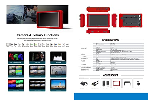 LILLIPUT 5.4 inch 1920x1200 FS5 HDMI 2.0 & 3G-SDI On-Camera Field Monitor for Sony FS5 FS7 II FX3 FX6 C200 C300 RED Komodo BMD - Image 4