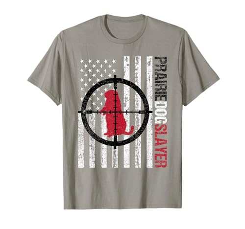 American Flag Prairie Dog Hunting Prairie Dog Slayer T-Shirt