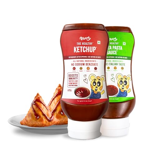Image of Troovy Healthy Sauce | Pizza Pasta Sauce & Tomato Ketchup | 100% Chemical Free | No Preservatives | No MSG | No Processed Sugar (uses Jaggery) | All Natural Ingredients | Pack of 2