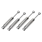 Speedway Motors Short Gas-Filled Tube Shocks Set of 4, Chrome High-Pressure Universal Shocks for Front or Rear Axles with 5/8 Inch Eyelets and Sleeves for 1/2 Inch Hardware