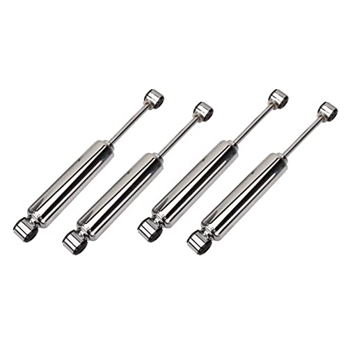 Speedway Motors Short Gas-Filled Tube Shocks Set of 4, Chrome High-Pressure Universal Shocks for Front or Rear Axles with 5/8 Inch Eyelets and Sleeves for 1/2 Inch Hardware