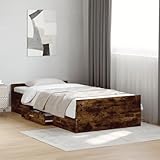 Espace de rangement intégré : le lit simple dispose de deux tiroirs de lit pratiques (69,5 x 31,5 x 12,5 cm chacun) qui offrent beaucoup d'espace pour la literie, les vêtements ou d'autres objets. Ainsi, votre pièce reste bien rangée et organisée, ce qui en fait un complément fonctionnel.