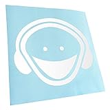 Kiwistar Adhesivo para coche, música, bajo, 12 x 10 cm, color blanco, para tuning, vehículo, camión, bicicleta, SUV, portátil