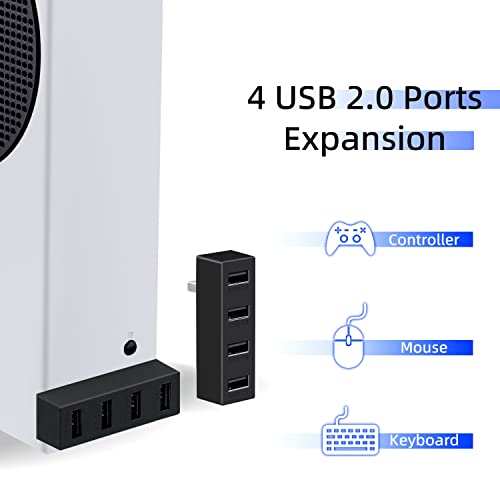 Wigearss 4 Ports 2.0 Usb Hub Portable High Speed Usb Hub Splitter Expansion Adapter Accessories Compatible For Xbox Series X/S Console - Black #TOP2
