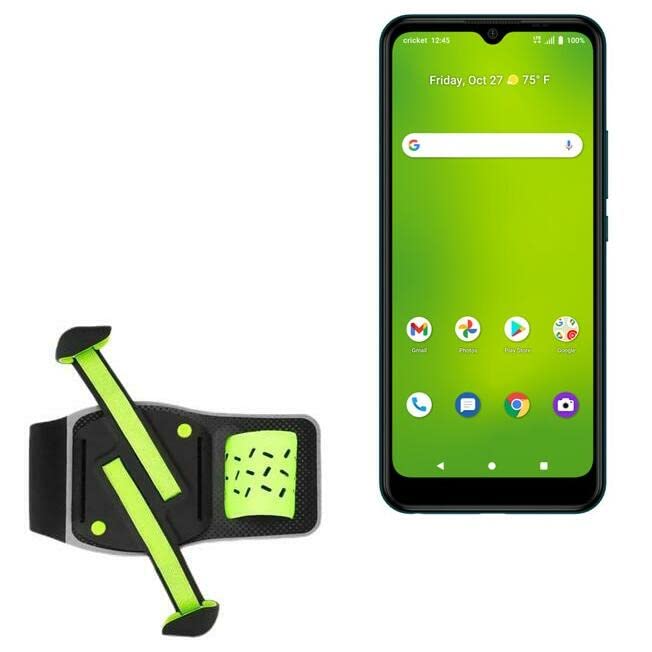 BoxWave Holster Compatible with Cricket Splendor - FlexSport Armband, Adjustable Armband for Workout and Running - Stark Green