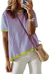 Pink Blue Placed Stripe,apple-green Trim