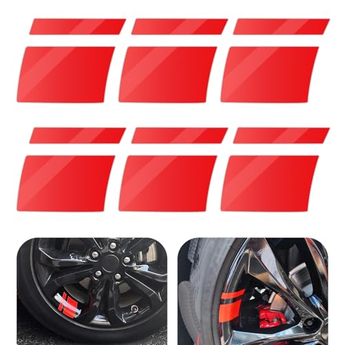 MLY 6 PCS Car Wheel Rim Decal Stripes, Reflective Stickers for 18In to 21In Wheels, Waterproof Automotive Decals Stripes Decorative Stickers, Universal Tire Rim Accessories for Decoration (Red) -  MLY30680