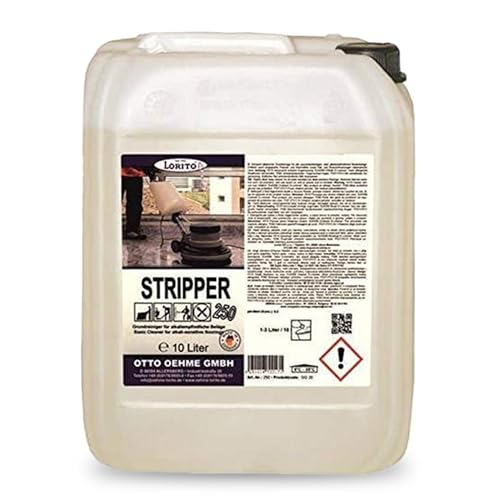 Lorito Stripper Grundreiniger Boden Fliesen Holz Parkett, 10 Liter Konzentrat, Reinigungsmittel für Bodenbeläge Linoleum Gummi, Bodenreiniger für Grundreinigung